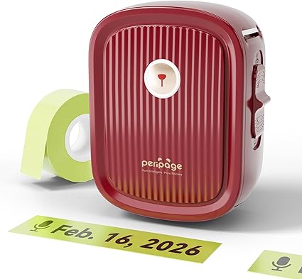 Label Maker with Tape, Bluetooth Label Printer with 0.55''x13.8 ft Continuous Labels, Mini Thermal Sticker Printers with Multiple Templates for Home Use, Office Organization